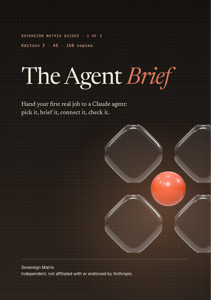 The Agent Brief, Edition I: the cover, with the glass mark on a night ground