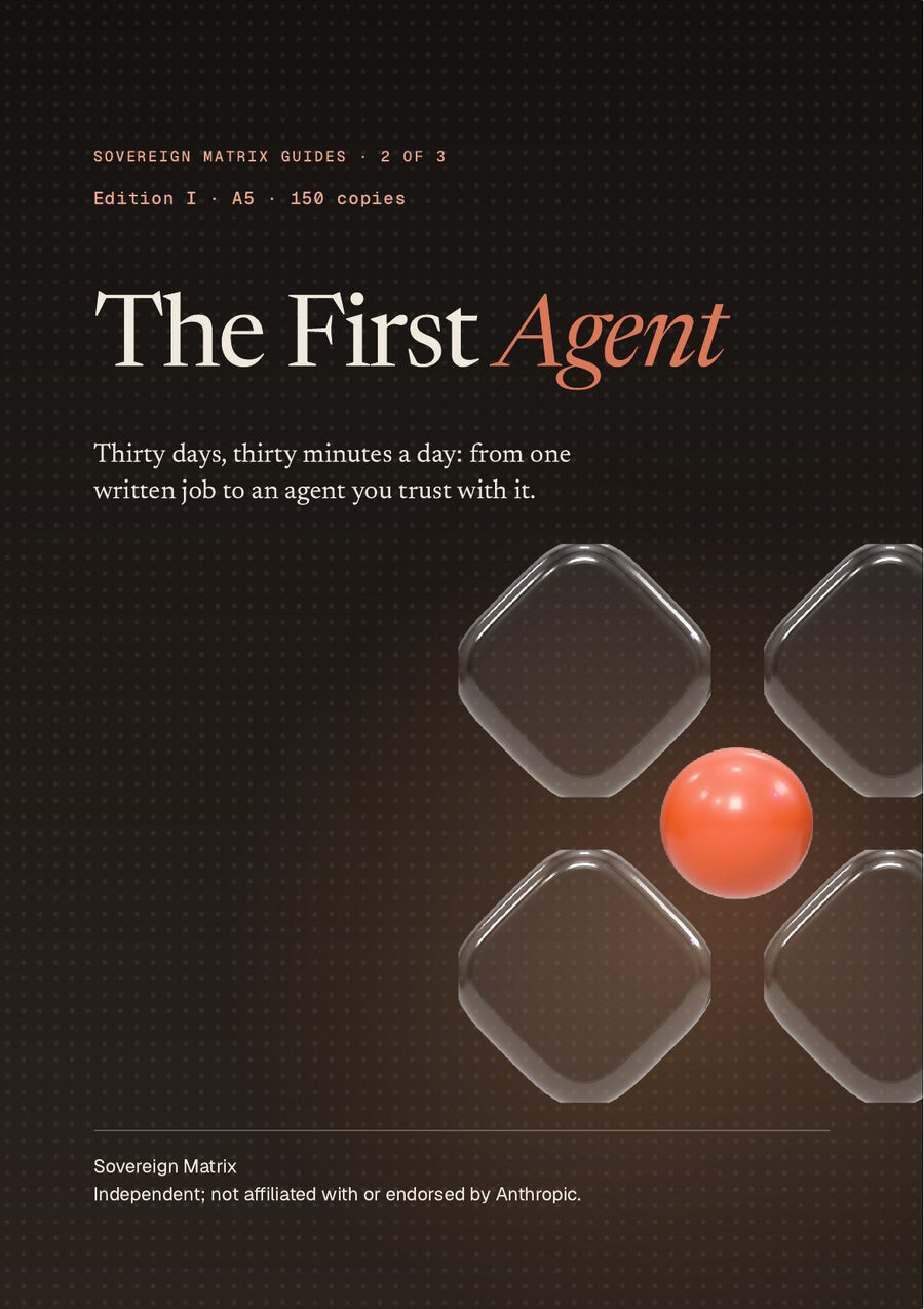 The First Agent, Edition I: the cover, with the glass mark on a night ground